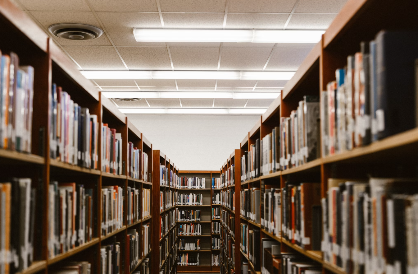 University Library With Rows of Books